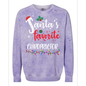 Funny Christmas SantaS Favorite Chiropractor Xmas Great Gift Colorblast Crewneck Sweatshirt