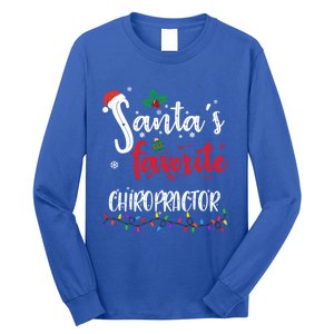 Funny Christmas SantaS Favorite Chiropractor Xmas Great Gift Long Sleeve Shirt