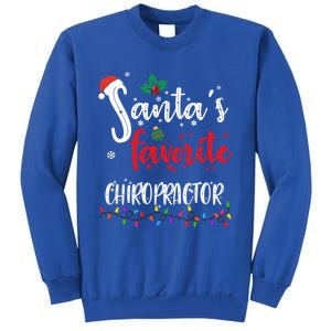 Funny Christmas SantaS Favorite Chiropractor Xmas Great Gift Tall Sweatshirt