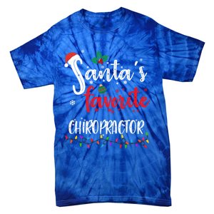 Funny Christmas SantaS Favorite Chiropractor Xmas Great Gift Tie-Dye T-Shirt