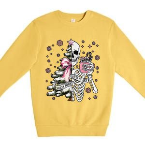 Funny Christmas Sorta Merry Sorta Scary Skeleton Xmas Tree Premium Crewneck Sweatshirt