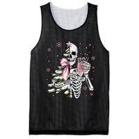 Funny Christmas Sorta Merry Sorta Scary Skeleton Xmas Tree Mesh Reversible Basketball Jersey Tank