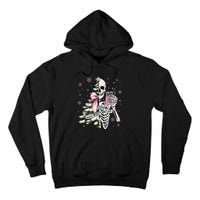 Funny Christmas Sorta Merry Sorta Scary Skeleton Xmas Tree Tall Hoodie