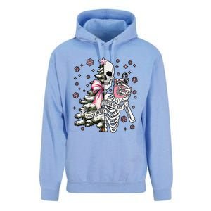 Funny Christmas Sorta Merry Sorta Scary Skeleton Xmas Tree Unisex Surf Hoodie