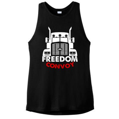 Freedom Convoy Support Truckers Ladies PosiCharge Tri-Blend Wicking Tank