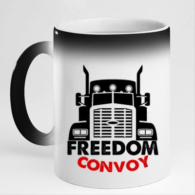 Freedom Convoy Support Truckers 11oz Black Color Changing Mug