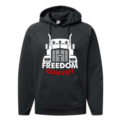 Freedom Convoy Support Truckers Performance Fleece Hoodie