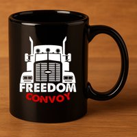 Freedom Convoy Support Truckers 11oz C Handle Ceramic Mug