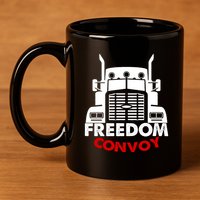 Freedom Convoy Support Truckers 11oz C Handle Ceramic Mug