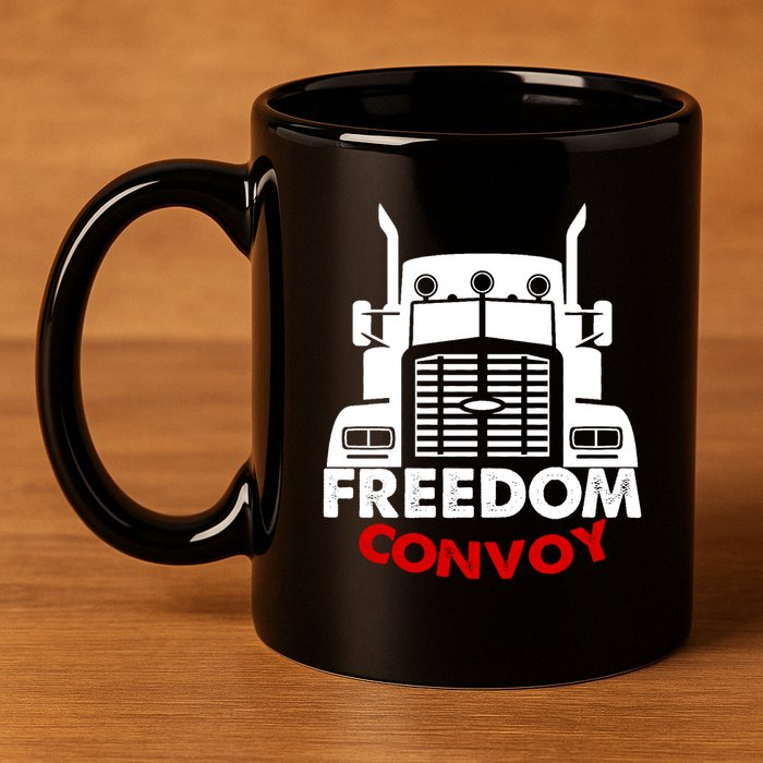 Freedom Convoy Support Truckers 11oz C Handle Ceramic Mug