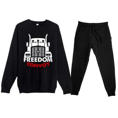 Freedom Convoy Support Truckers Premium Crewneck Sweatsuit Set