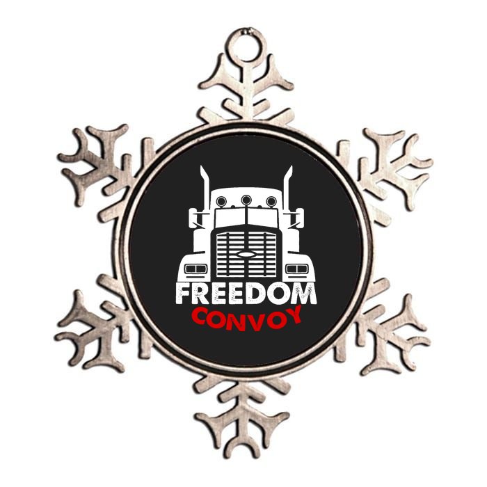 Freedom Convoy Support Truckers Metallic Star Ornament