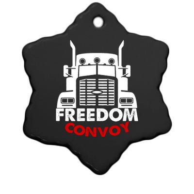 Freedom Convoy Support Truckers Ceramic Star Ornament