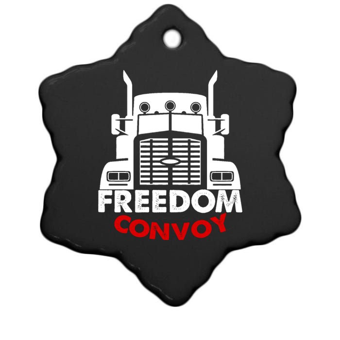 Freedom Convoy Support Truckers Ceramic Star Ornament