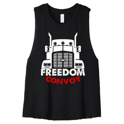 Freedom Convoy Support Truckers Women's Racerback Cropped Tank