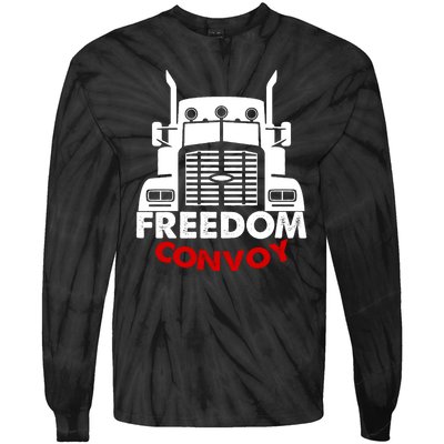 Freedom Convoy Support Truckers Tie-Dye Long Sleeve Shirt