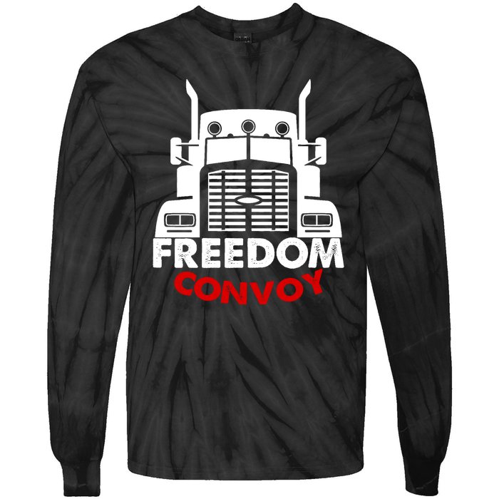 Freedom Convoy Support Truckers Tie-Dye Long Sleeve Shirt