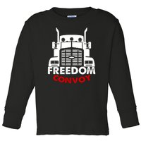 Freedom Convoy Support Truckers Toddler Long Sleeve Shirt