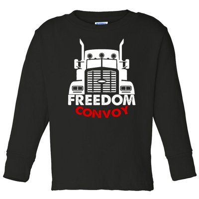 Freedom Convoy Support Truckers Toddler Long Sleeve Shirt