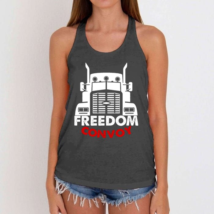 Freedom Convoy Support Truckers Women's Knotted Racerback Tank