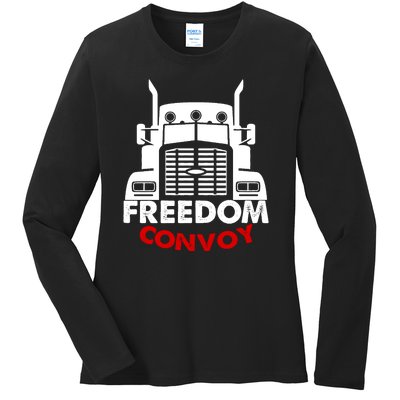 Freedom Convoy Support Truckers Ladies Long Sleeve Shirt