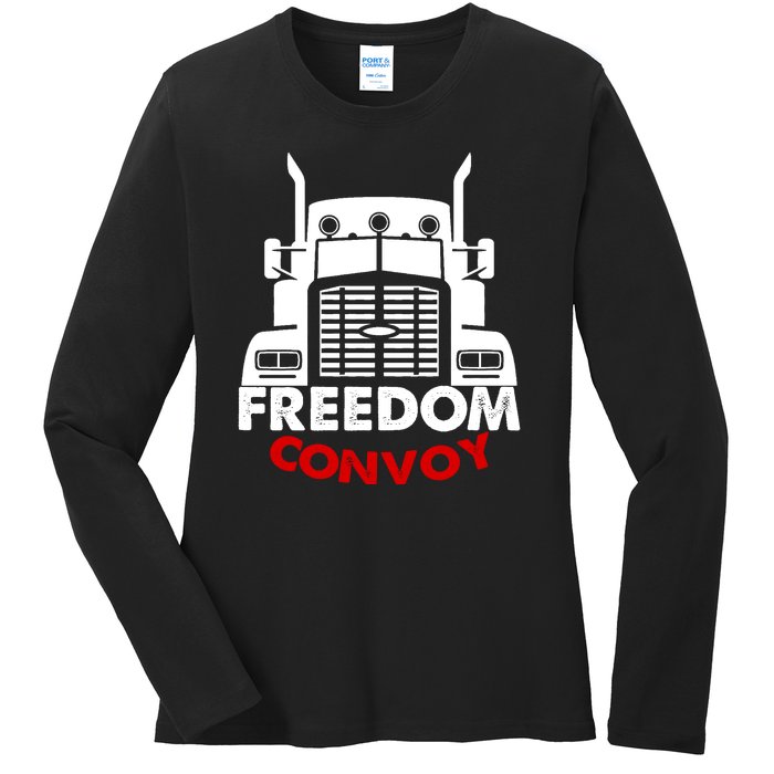 Freedom Convoy Support Truckers Ladies Long Sleeve Shirt