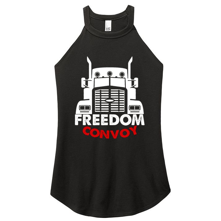 Freedom Convoy Support Truckers Women's Perfect Tri Rocker Tank