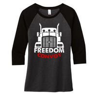 Freedom Convoy Support Truckers Women's Tri-Blend 3/4-Sleeve Raglan Shirt