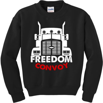 Freedom Convoy Support Truckers Kids Sweatshirt