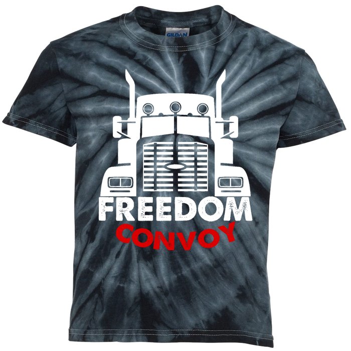 Freedom Convoy Support Truckers Kids Tie-Dye T-Shirt