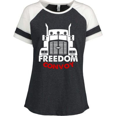 Freedom Convoy Support Truckers Enza Ladies Jersey Colorblock Tee