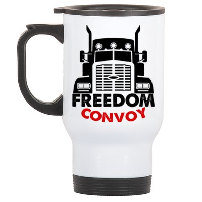 Freedom Convoy Support Truckers Stainless Steel Travel Mug