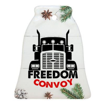 Freedom Convoy Support Truckers Ceramic Bell Ornament