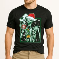 Funny Christmas Skeleton Enjoying Hot Chocolate Coffee Cooling Performance Crew T-Shirt