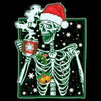 Funny Christmas Skeleton Enjoying Hot Chocolate Coffee Impact Tech Backpack