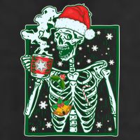 Funny Christmas Skeleton Enjoying Hot Chocolate Coffee Adult Drive Performance Visor