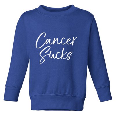 Funny Cancer Sucks Gift For Treatt Cute Cancer Sucks Cool Gift Toddler Sweatshirt