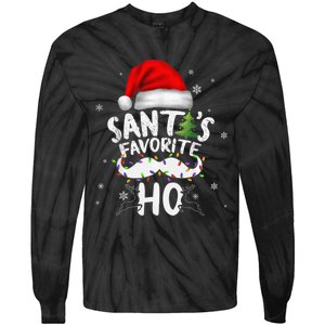 Funny Christmas Santa's Favorite Ho Xmas Tie-Dye Long Sleeve Shirt