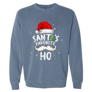 Funny Christmas Santa's Favorite Ho Xmas Garment-Dyed Sweatshirt