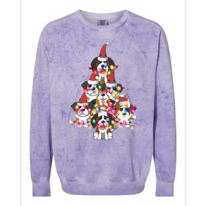 Funny Cute St Bernard Dog Christmas Tree Puppy Lover Gift Colorblast Crewneck Sweatshirt