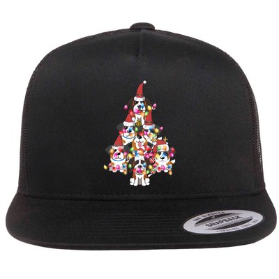 Funny Cute St Bernard Dog Christmas Tree Puppy Lover Gift Flatbill Hat