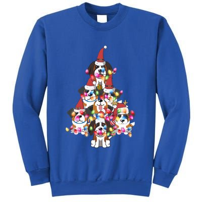 Funny Cute St Bernard Dog Christmas Tree Puppy Lover Gift Sweatshirt