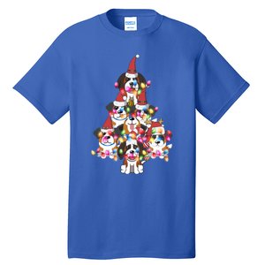 Funny Cute St Bernard Dog Christmas Tree Puppy Lover Gift Tall T-Shirt