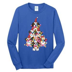 Funny Cute St Bernard Dog Christmas Tree Puppy Lover Gift Tall Long Sleeve T-Shirt