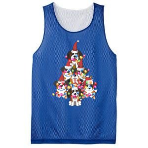 Funny Cute St Bernard Dog Christmas Tree Puppy Lover Gift Mesh Reversible Basketball Jersey Tank