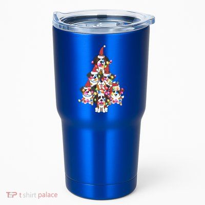 Funny Cute St Bernard Dog Christmas Tree Puppy Lover Gift Tumbler
