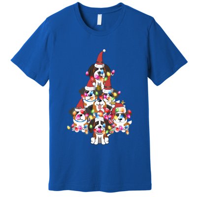 Funny Cute St Bernard Dog Christmas Tree Puppy Lover Gift Premium T-Shirt