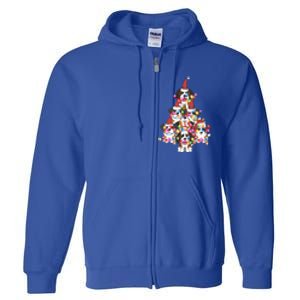 Funny Cute St Bernard Dog Christmas Tree Puppy Lover Gift Full Zip Hoodie