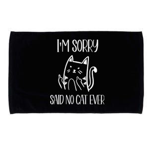 Funny Cat Shirts Cat Flipping Off I'm Sorry Said No Cat Microfiber Hand Towel