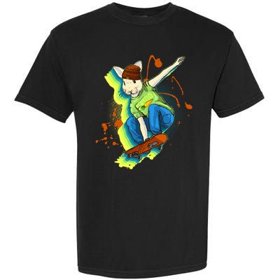 Funny Cool Skateboarding Easter Rabbit Bunny Garment-Dyed Heavyweight T-Shirt